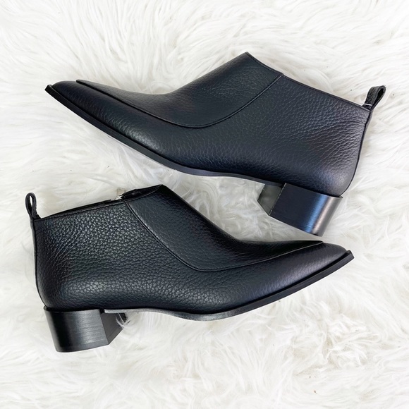 Everlane The Boss Bootie Black Leather Size 7 - Picture 3 of 5